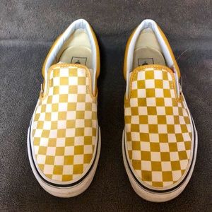 Vans yellow checkered sneakers
